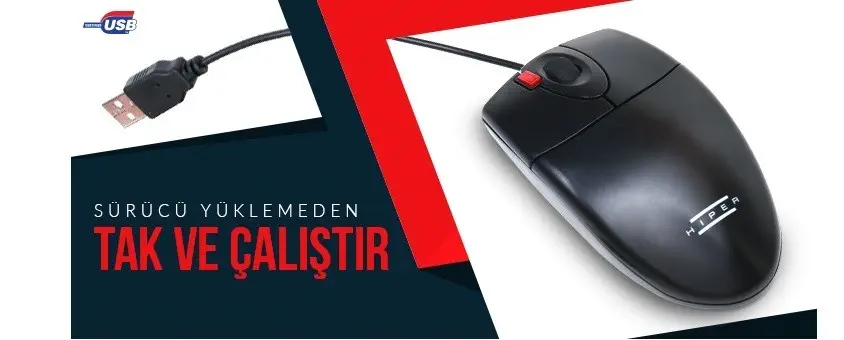 Hiper M-400 2X Click Optik Mouse Usb Siyah