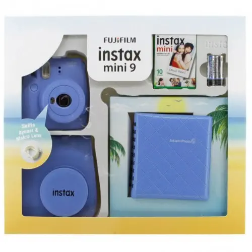 Fujifilm Instax Mini 9 Kit - Koyu Mavi