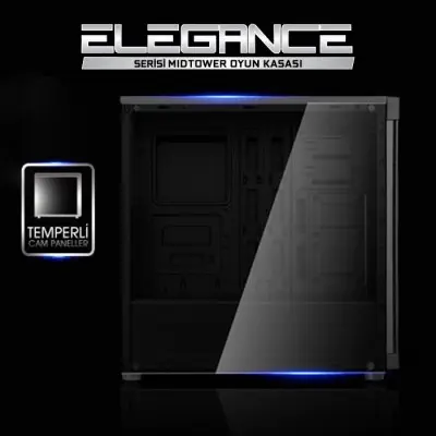 Power Boost Elegance VK-G1006B Mid-Tower Gaming Kasa