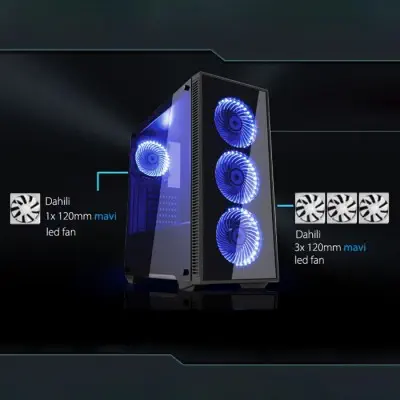 Power Boost Elegance VK-G1007B Mid-Tower Gaming Kasa