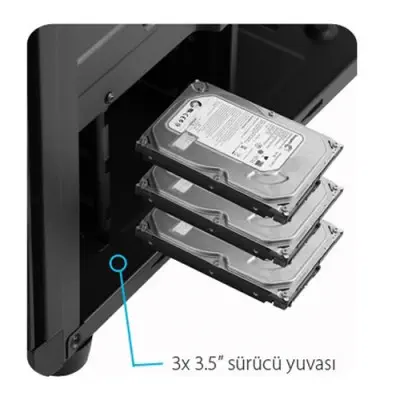 Power Boost Elegance VK-G1007B Mid-Tower Gaming Kasa