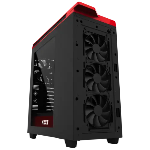 NZXT H440 Siyah Kırmızı Pencereli USB3.1 ATX Kasa 4XFan/7x Fan Yuvası/Toz Filtresi