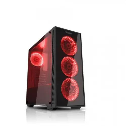 Power Boost JBST-VKG1007R USB 3.0 Tempered Glass Pencereli Kırmızı Fanlı Gaming Kasa (PSU Yok)