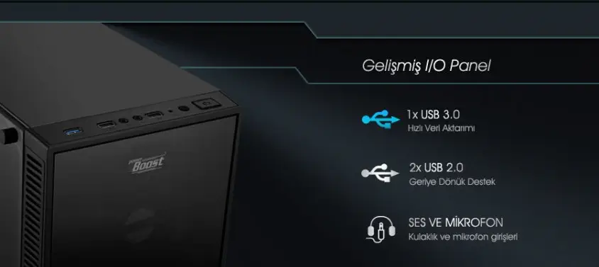 Power Boost JBST-VKG1007R USB 3.0 Tempered Glass Pencereli Kırmızı Fanlı Gaming Kasa (PSU Yok)