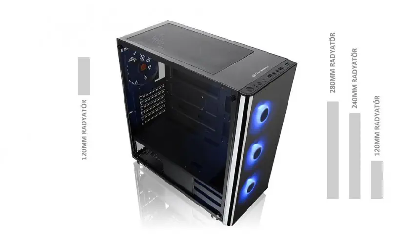 Thermaltake V200 TG 600W 80+ RGB Fanli Mid-Tower Kasa CA-3K8-60M1WE-02