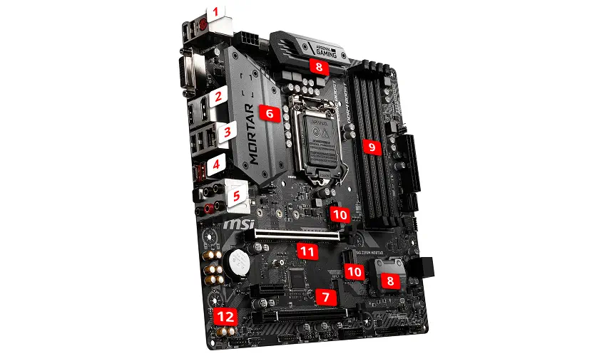 Msi Z390M MORTAR Soket 1151 DDR4 HDMI DVI DP M.2 mATX Anakart incehesap