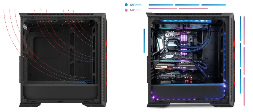 Msi Mpg Gungnir 100D Temperli Cam ATX Gaming Bilgisayar Kasası