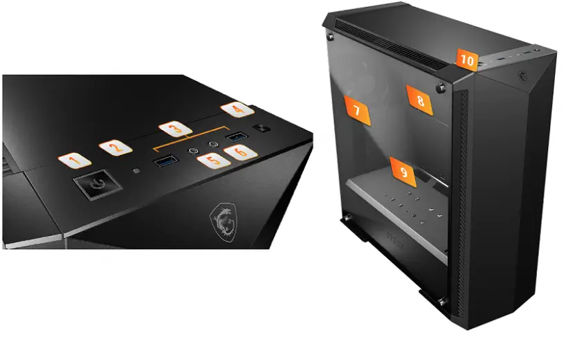 MSI Mpg Gungnir 100P Temperli Cam ATX Gaming Bilgisayar Kasası