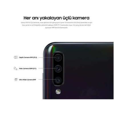Samsung Galaxy A50 2019 64GB Prizma Siyah Cep Telefonu