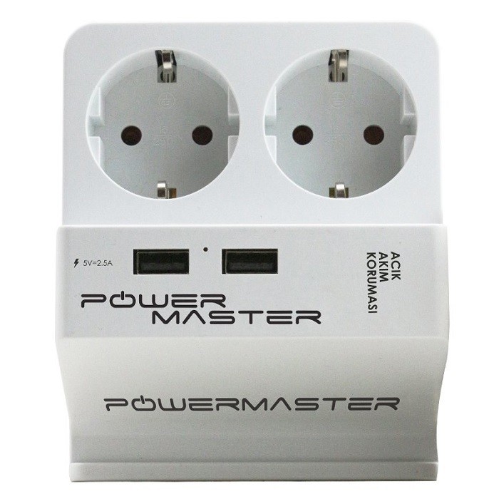 Powermaster 16892 Çift Usb 2li Akım Korumalı Priz 