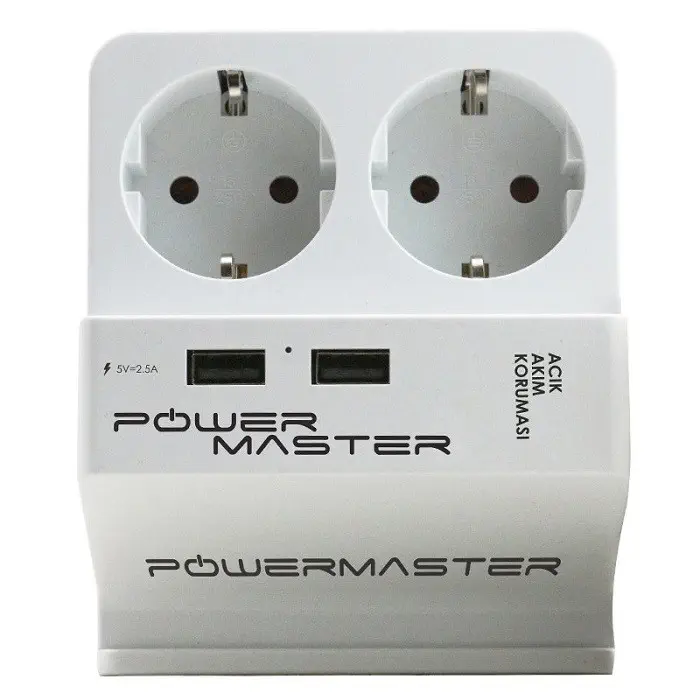 Powermaster 16892 Çift Usb 2li Akım Korumalı Priz 