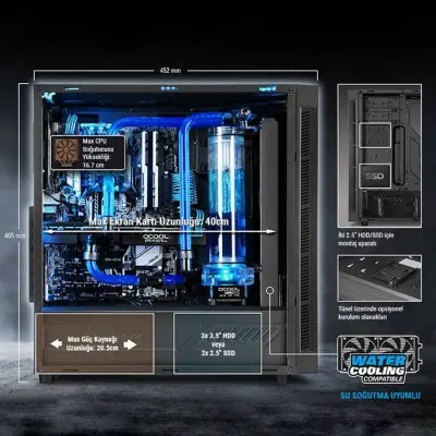 Sharkoon AM5 Window Kırmızı Gaming Kasa