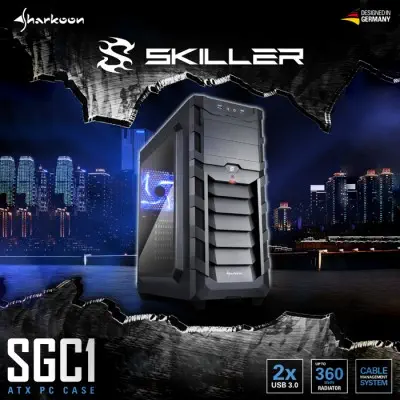 Sharkoon Skiller SGC1 Window Siyah Gaming Kasa