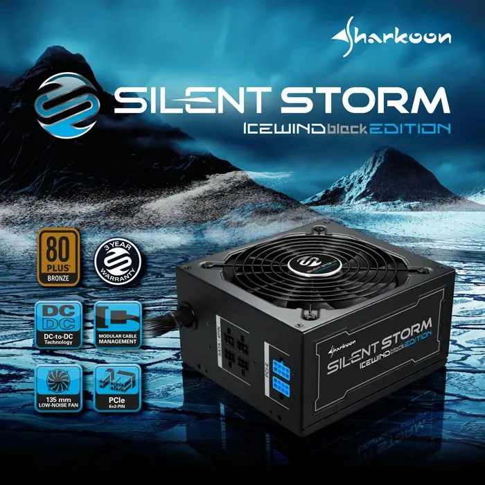 Sharkoon SilentStorm Icewind Black 550W Power Supply