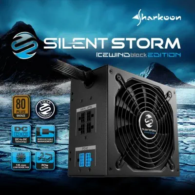 Sharkoon SilentStorm Icewind Black 550W Power Supply