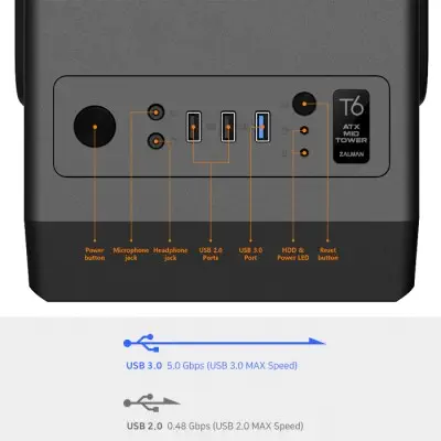 Zalman ZM-T6 Midi-Tower Kasa