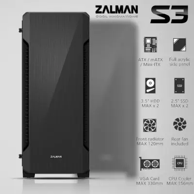 Zalman S3 Midi-Tower Gaming (Oyuncu) Kasa