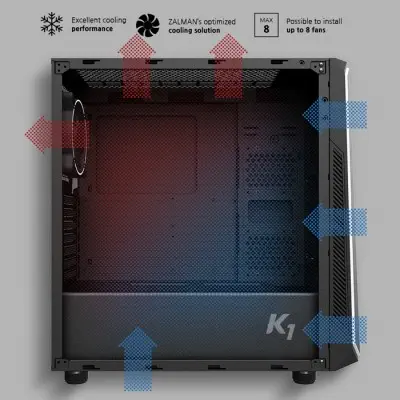 Zalman K1 Midi-Tower Gaming (Oyuncu) Kasa