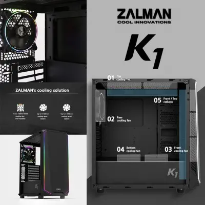 Zalman K1 Midi-Tower Gaming (Oyuncu) Kasa