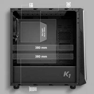 Zalman K1 Midi-Tower Gaming (Oyuncu) Kasa