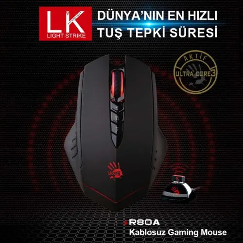 Bloody R80A Siyah Kablosuz Gaming Mouse