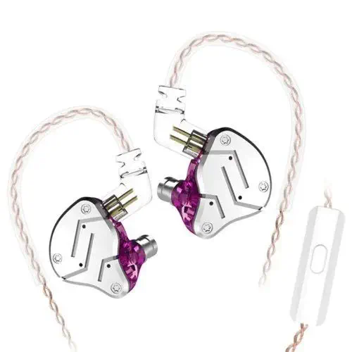 KZ ZSN Metal Hibrid Teknolojisi 1BA + 1DD HIFI Bas Kulakiçi Mor Kulaklık