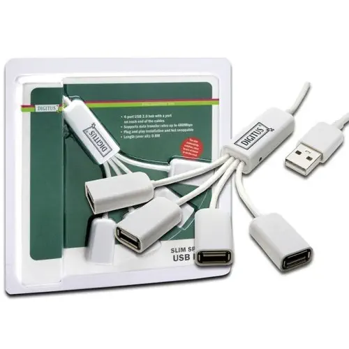 Digitus DA-70216 USB 2.0 4 Port Çoklayıcı - Beyaz