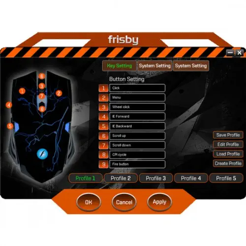 Frisby FM-G3270K GX5 Gaming Mouse + Mouse Pad