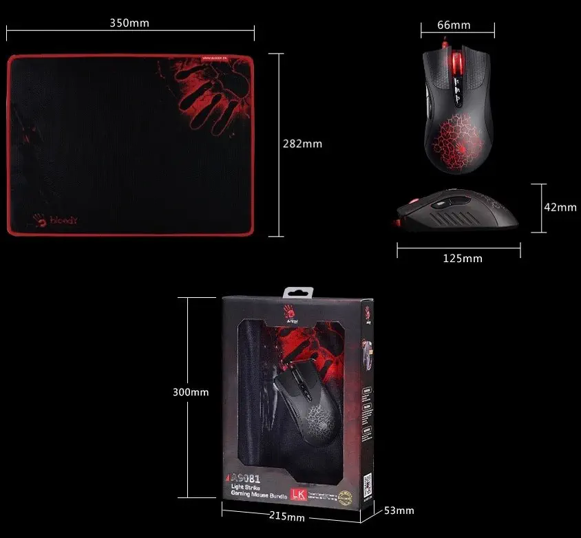 Bloody A9081 Gaming Mouse MousePad Set