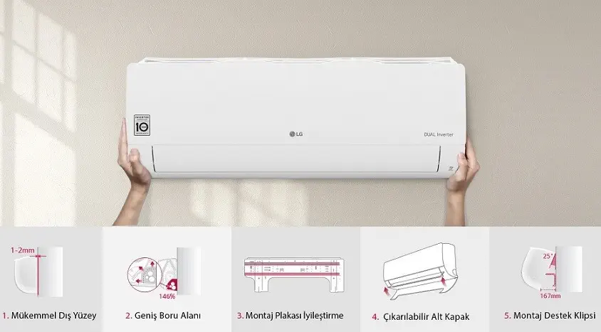 LG Dual Eco S3-W24K23BA 24.000 Btu Inverter Klima