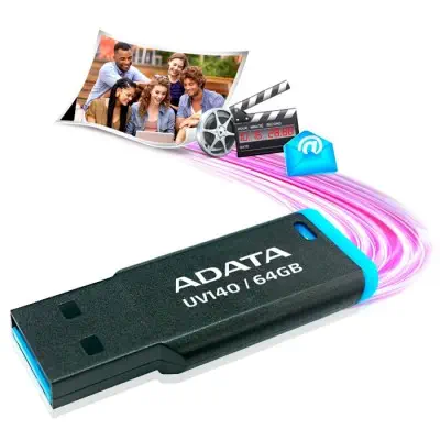 Adata UV140 AUV140-64G-RKD Siyah-Kırmızı Flash Bellek