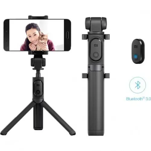 Xiaomi Selfie Çubuğu Tripod Bluetooth Uzaktan Kumandalı - Siyah