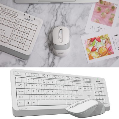 A4 Tech FG1010 USB TR Q Beyaz Kablosuz Klavye Mouse Set