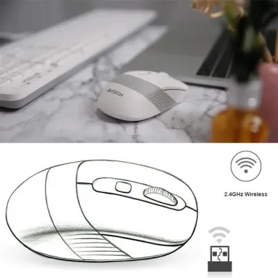 A4 Tech FG1010 USB TR Q Beyaz Kablosuz Klavye Mouse Set