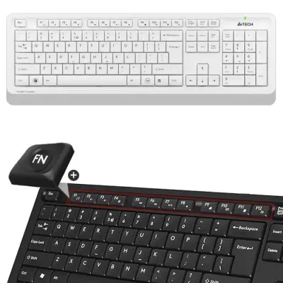 A4 Tech FG1010 USB TR Q Beyaz Kablosuz Klavye Mouse Set