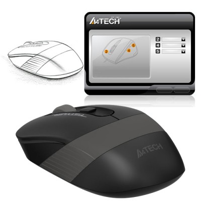 A4 Tech FG1010 USB TR Q Gri Kablosuz Klavye Mouse Set