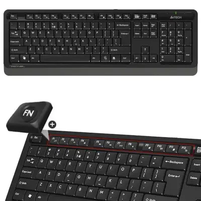 A4 Tech FG1010 USB TR Q Gri Kablosuz Klavye Mouse Set