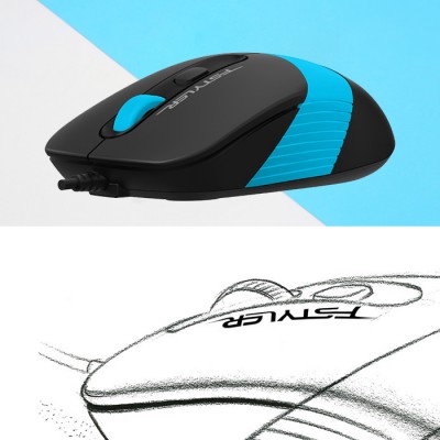 A4 Tech F1010 Mavi Kablolu Klavye Mouse Set