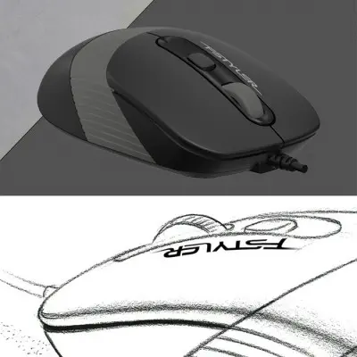 A4 Tech F1010 Gri Kablolu Klavye Mouse Set