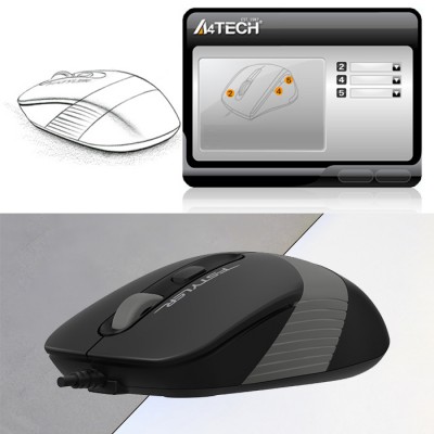 A4 Tech F1010 Gri Kablolu Klavye Mouse Set