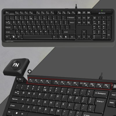 A4 Tech F1010 Gri Kablolu Klavye Mouse Set