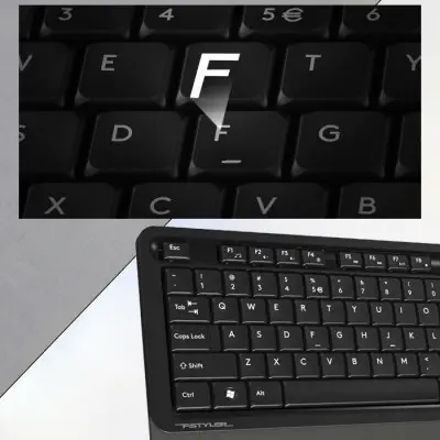 A4 Tech F1010 Gri Kablolu Klavye Mouse Set