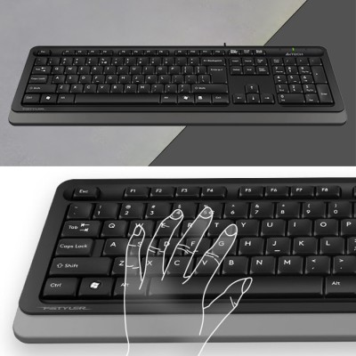 A4 Tech F1010 Gri Kablolu Klavye Mouse Set