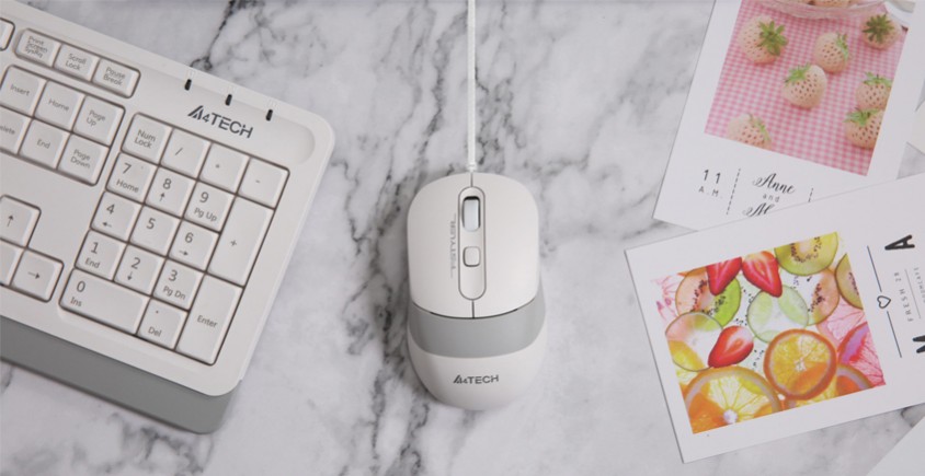 A4 Tech F1010 Beyaz Kablolu Klavye Mouse Set
