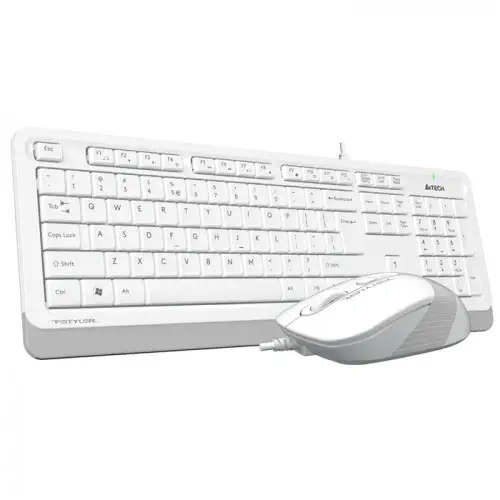 A4 Tech F1010 Beyaz Kablolu Klavye Mouse Set