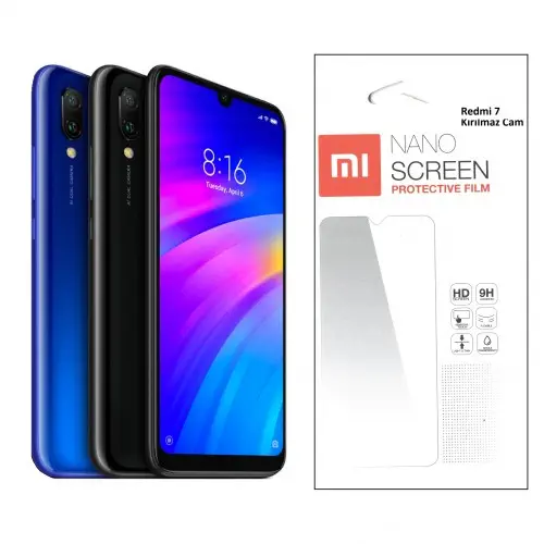 Xiaomi Redmi 7 İçin Nano Kırılmaz Cam Ekran Koruyucu