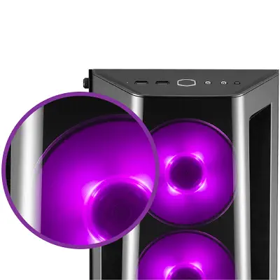 Cooler Master MB520 MCB-B520-KGN65-RGB USB 3.0 650W 80+ RGB Pencereli MidiTower Gaming (Oyuncu) Kasa