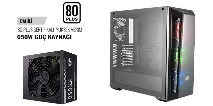 Cooler Master MB520 MCB-B520-KGN65-RGB USB 3.0 650W 80+ RGB Pencereli MidiTower Gaming (Oyuncu) Kasa
