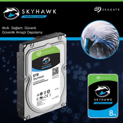 Seagate Skyhawk ST8000VX004 3.5″ 8TB Güvenlik Diski