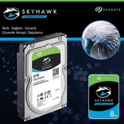 Seagate Skyhawk ST8000VX004 3.5″ 8TB Güvenlik Diski